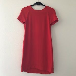 Topshop Red A-Line Mini Dress with Exposed Zipper